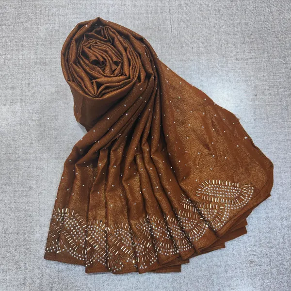Shimmer Chiffon Hijab With Beads Work | HJ46